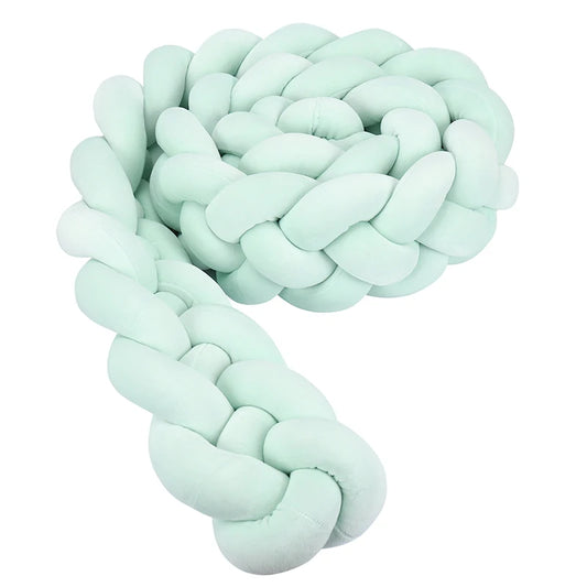 tour de lit tresse vert menthe