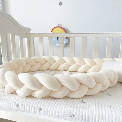 tresse de lit 3m beige coton protectrice berceau bébé
