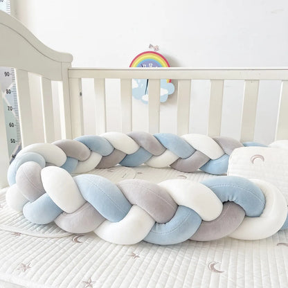 tresse de lit 3m bleu blanc gris berceau bébé