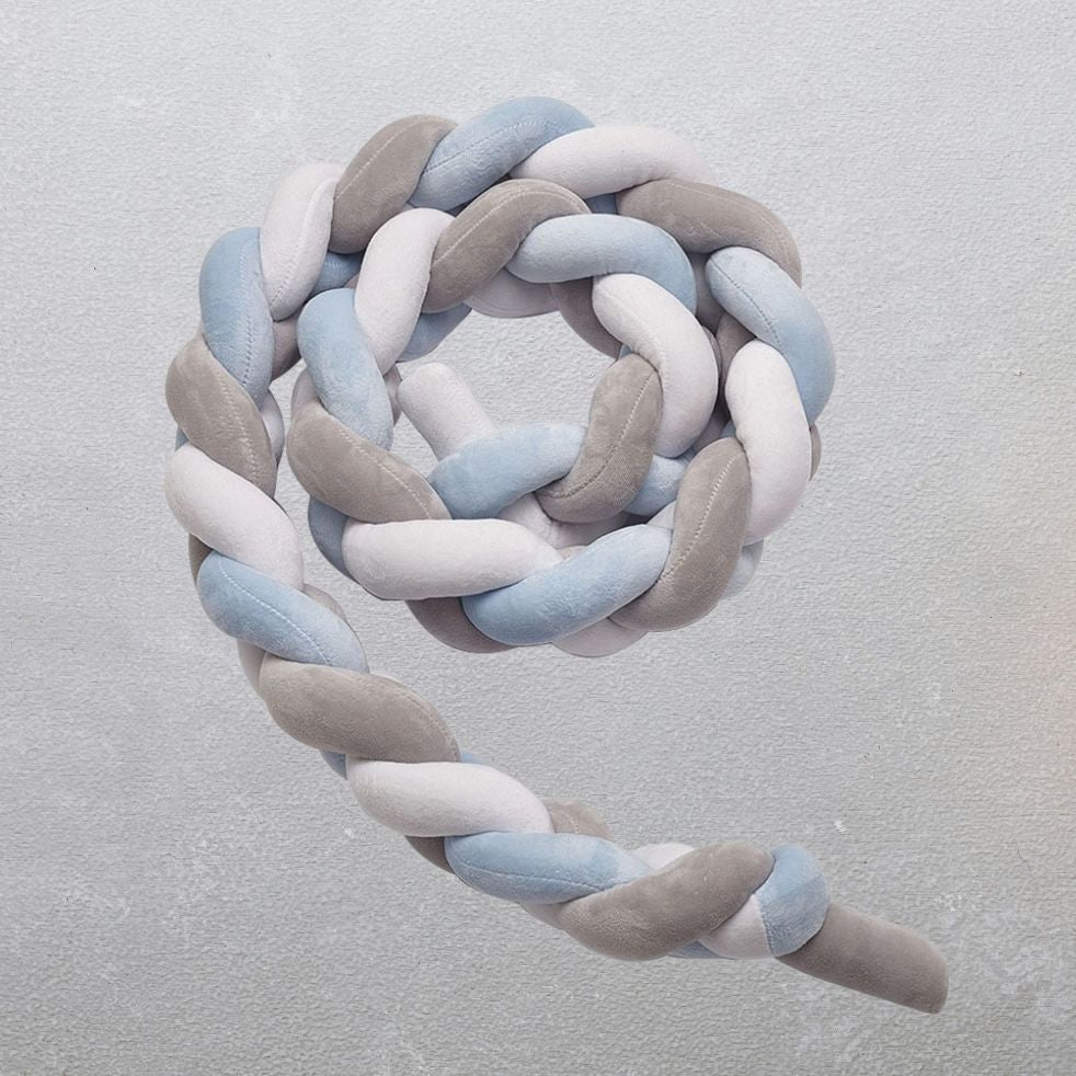 tresse de lit 3m bleu blanc gris sécuritaire protectrice