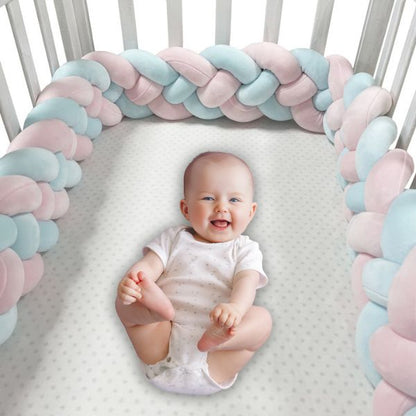 tresse de lit 3m bleu rose garcon souriant lit