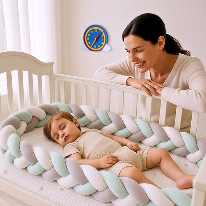 tresse de lit 3m gris blanc vert lit enfant endormi