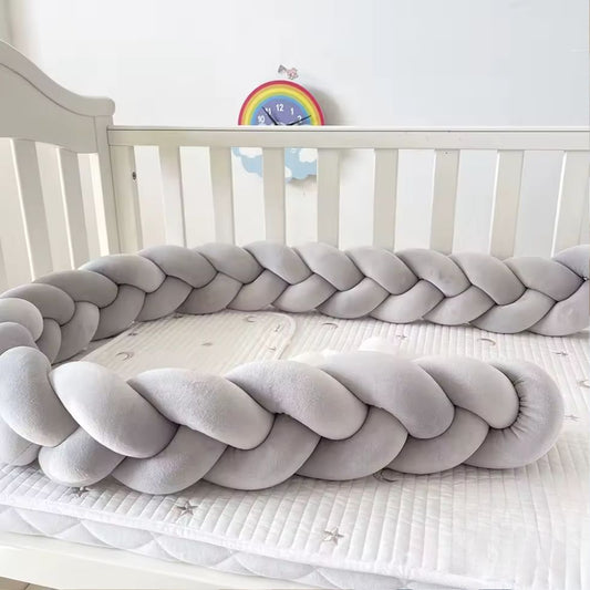 tresse de lit 3m gris coton doux lit enfant