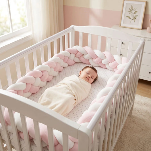 tresse de lit 3m rose blanc petite fille endormie