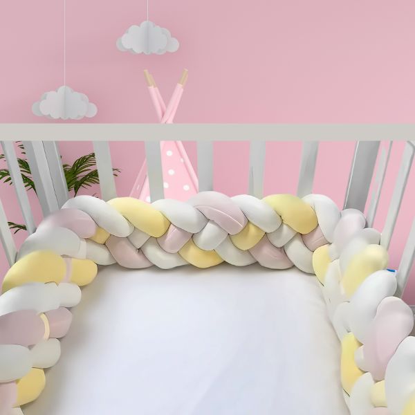 tresse de lit 3m rose blanche jaune chambre fille