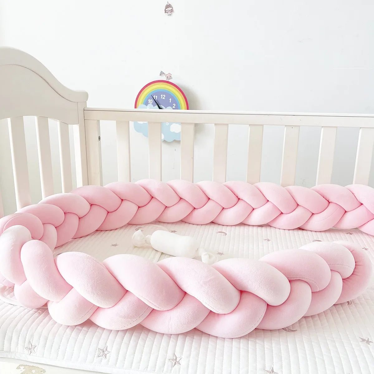 tresse de lit 3m rose coton protectrice lit bébé