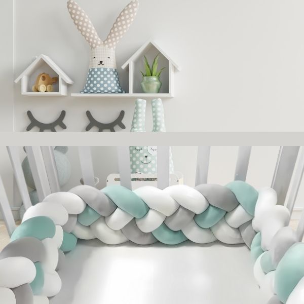 tresse de lit 3m verte blanche grise decoration chambre