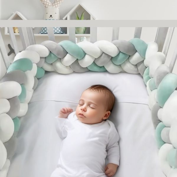 tresse de lit 3m verte blanche gris garçon endormi