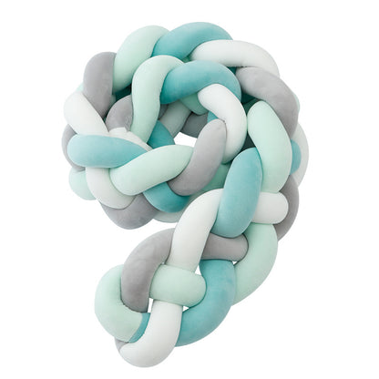 tresse de lit 4 brins gris orchidée vert menthe