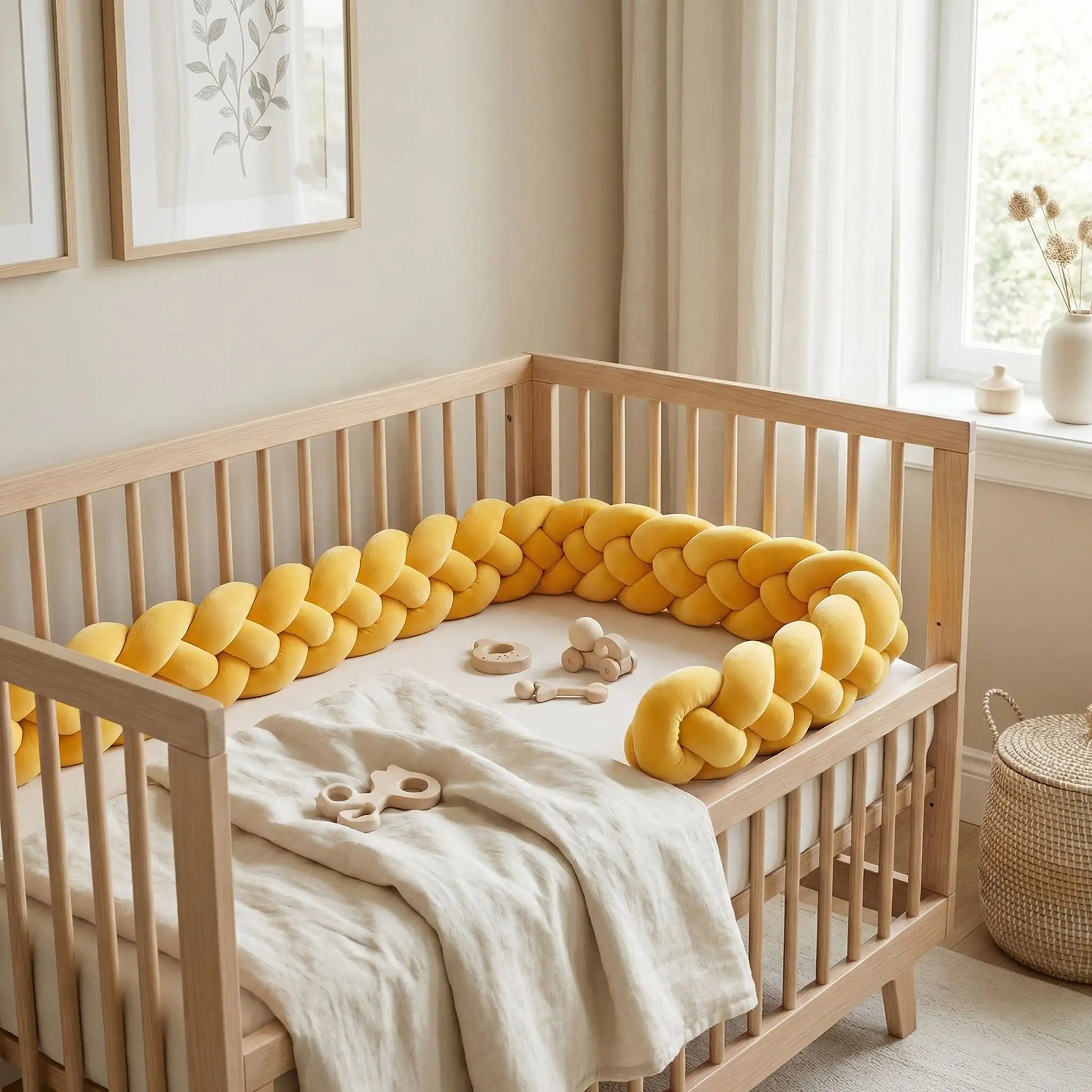 tresse de lit 4 brins jaune curcuma