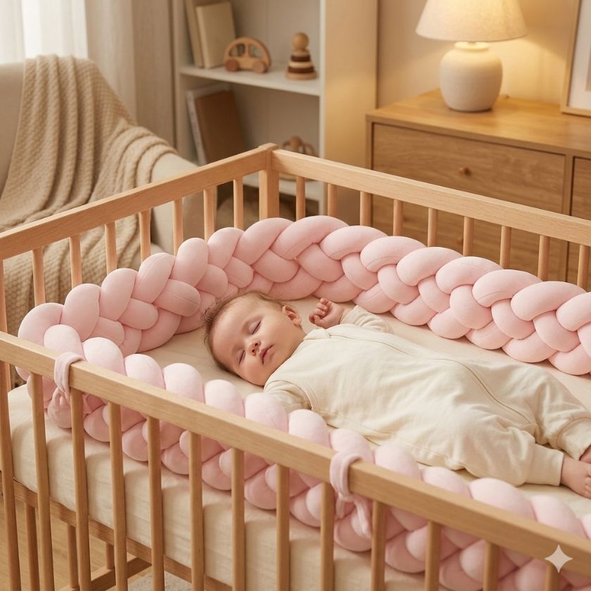 tresse de lit 4 brins rose sommeil paisible