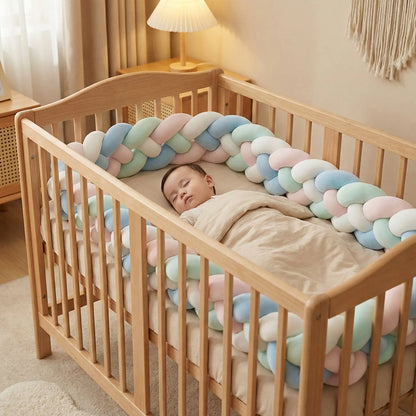 tresse de lit 4 brins rose blanc vert bleu