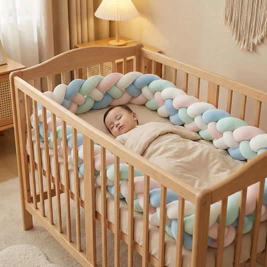 tresse de lit 4 brins rose blanc vert bleu