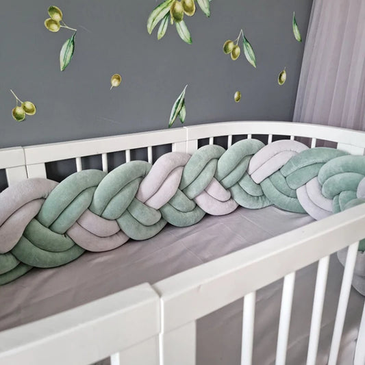 tresse de lit bébé 3m gris vert