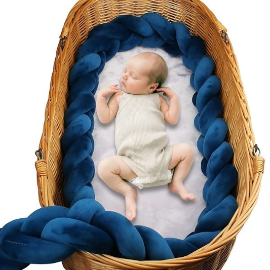 tresse de lit bebe bleu enfant endormi