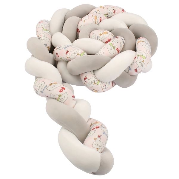 tresse de lit bebe canard gris blanc rose