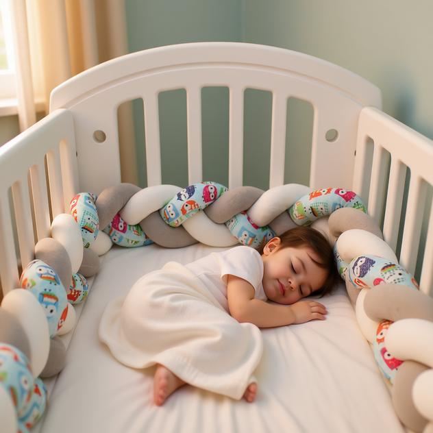 tresse de lit bébé hibou doux enfant endormi paisiblement