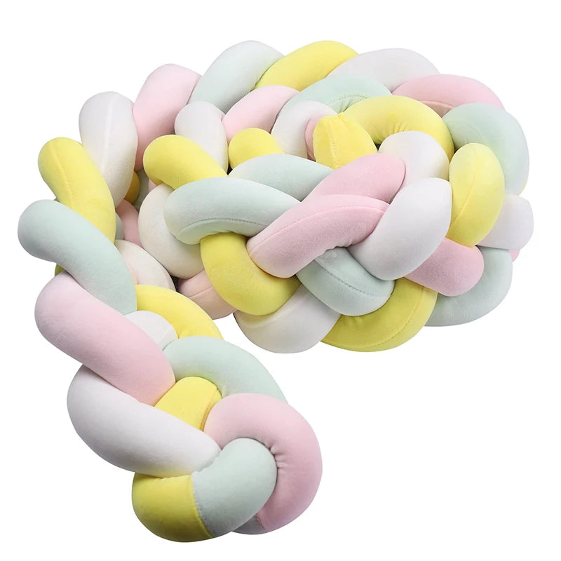 tresse de lit bebe jaune rose bleu