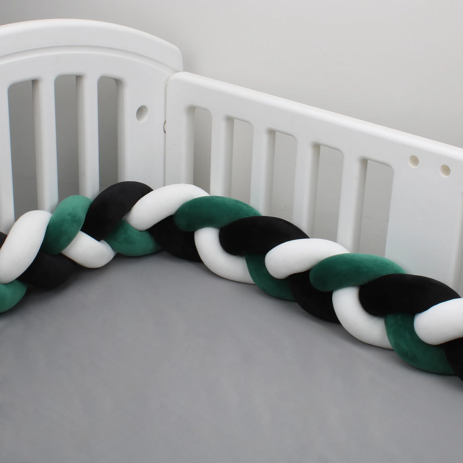 tresse de lit bebe noir blanc vert ultra doux