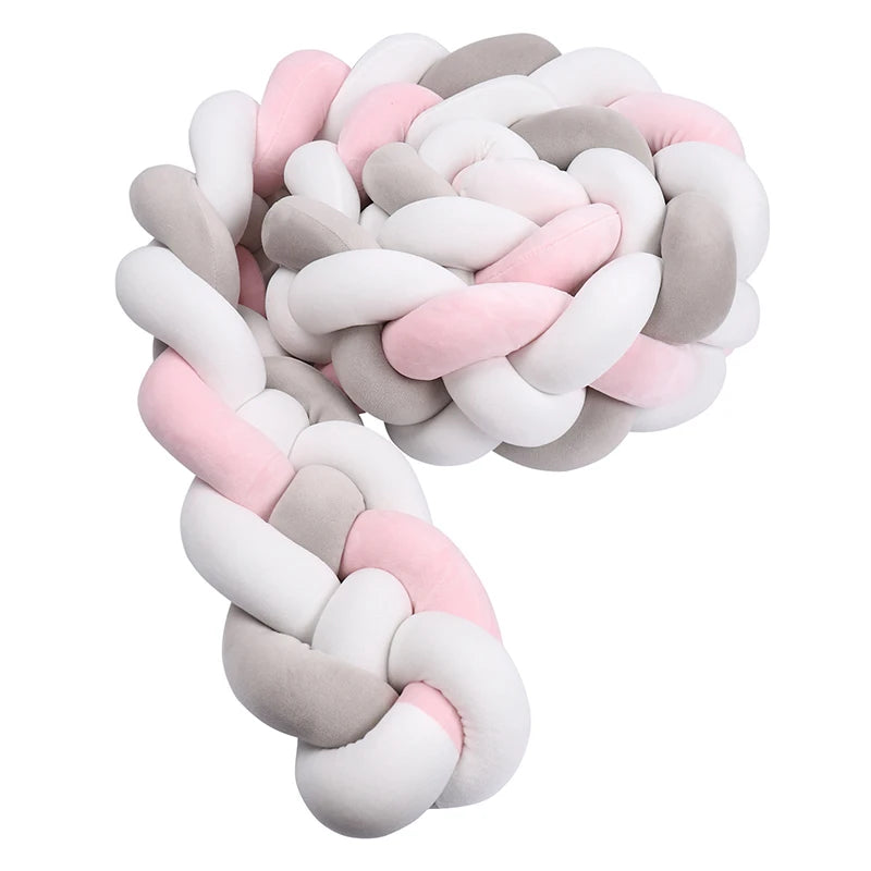tresse de lit bébé rose gris blanc fille