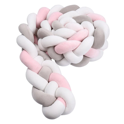 tresse de lit bébé rose gris blanc fille