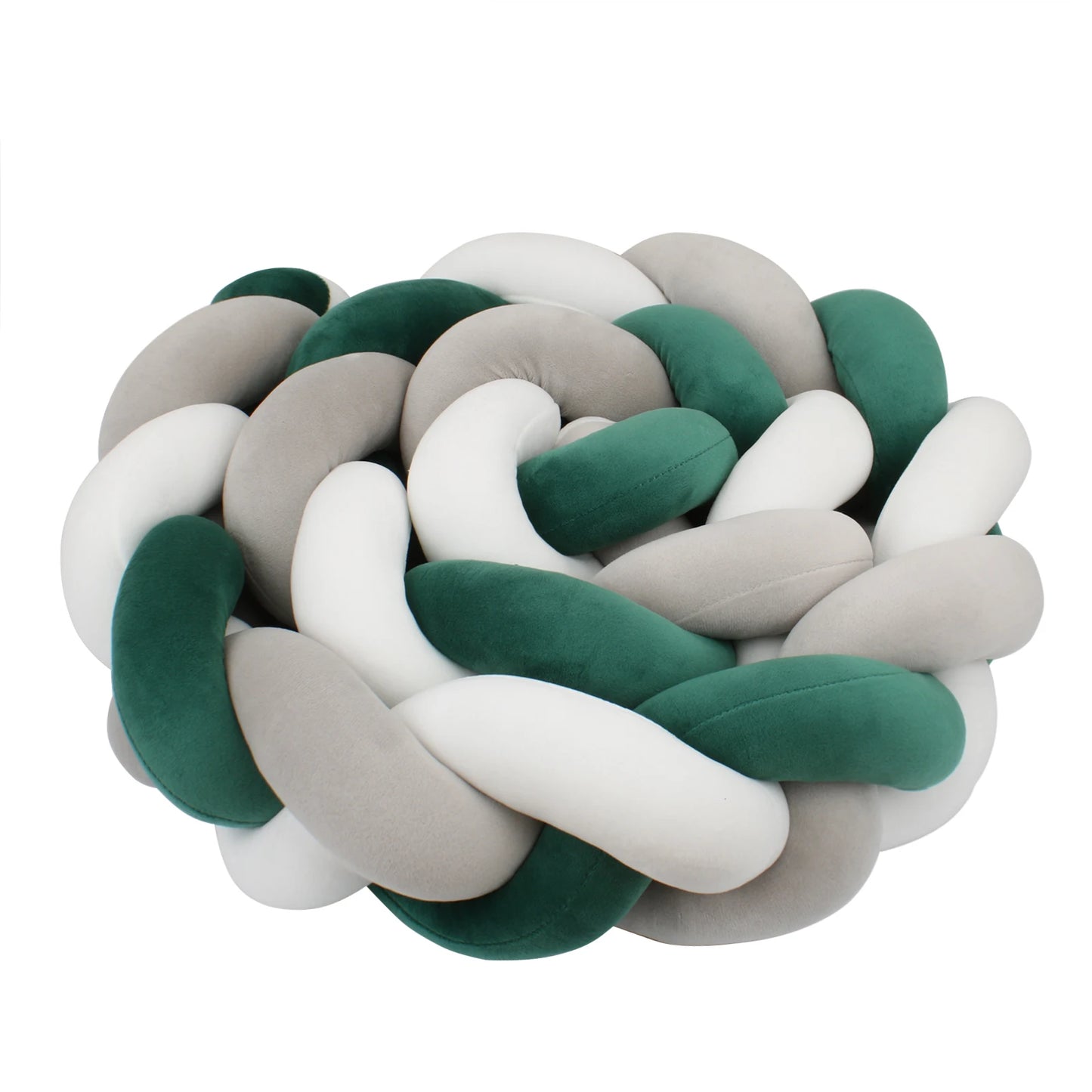 tresse de lit bebe vert blanc gris doux
