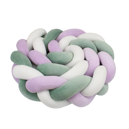 tresse de lit bebe vert blanc mauve super douceur