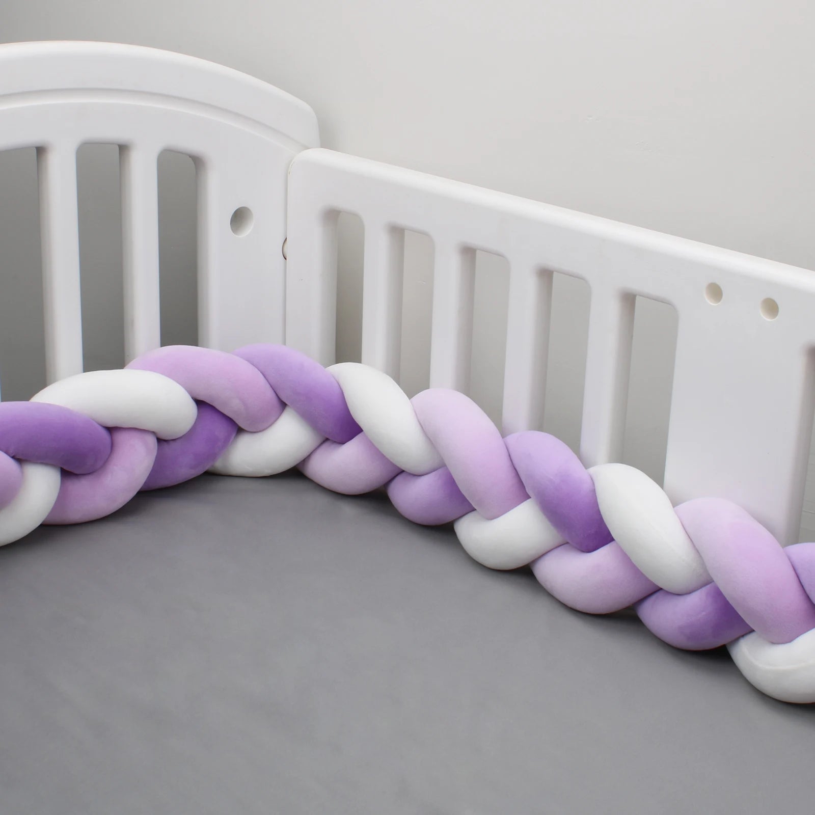 tresse de lit bebe violet blanc super doux