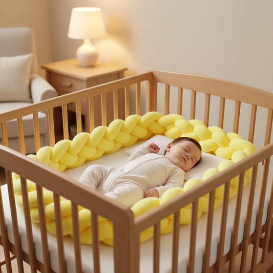 tresse de lit de 4 brins jaune clair enfant endormi