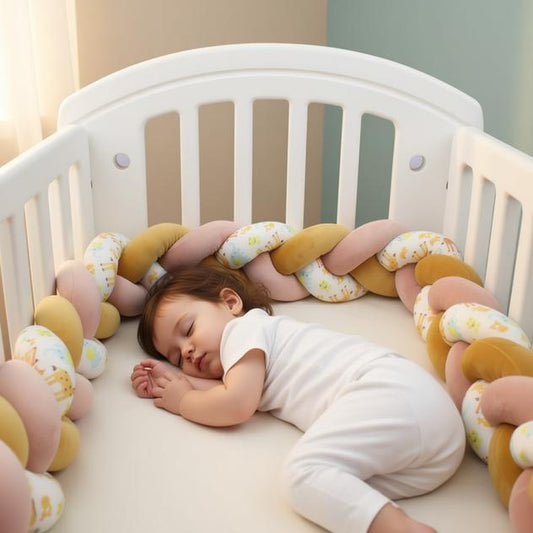 tresse de lit doux girafe jaune rose blanc enfant endormi