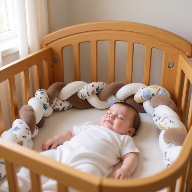 tresse de lit ourson marron blanc douce enfant endormi