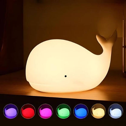 veilleuse baleine silicone rechargeable multicolore 7 couleurs