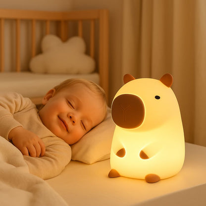 veilleuse bébé capybara silicone tactile rechargeable enfant endormi lit
