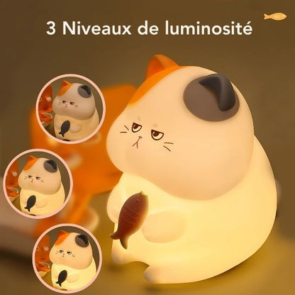 veilleuse bébé chat apaisante 3 luminosité ajustable