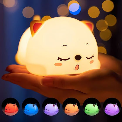 veilleuse bébé chat multicolore apaisante nomade décorative