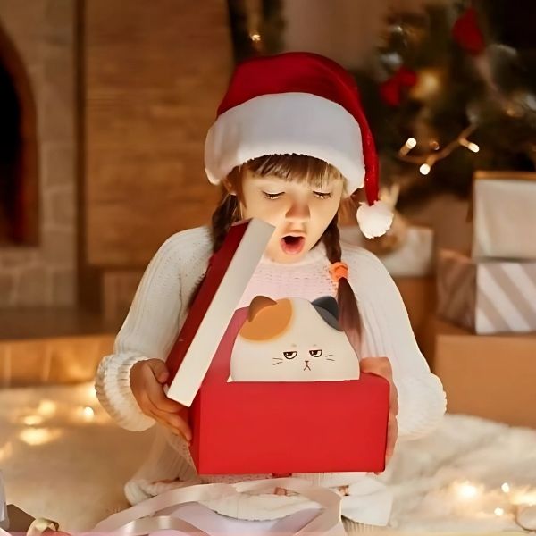 veilleuse bébé chat silicone cadeau enfant noël anniversaire
