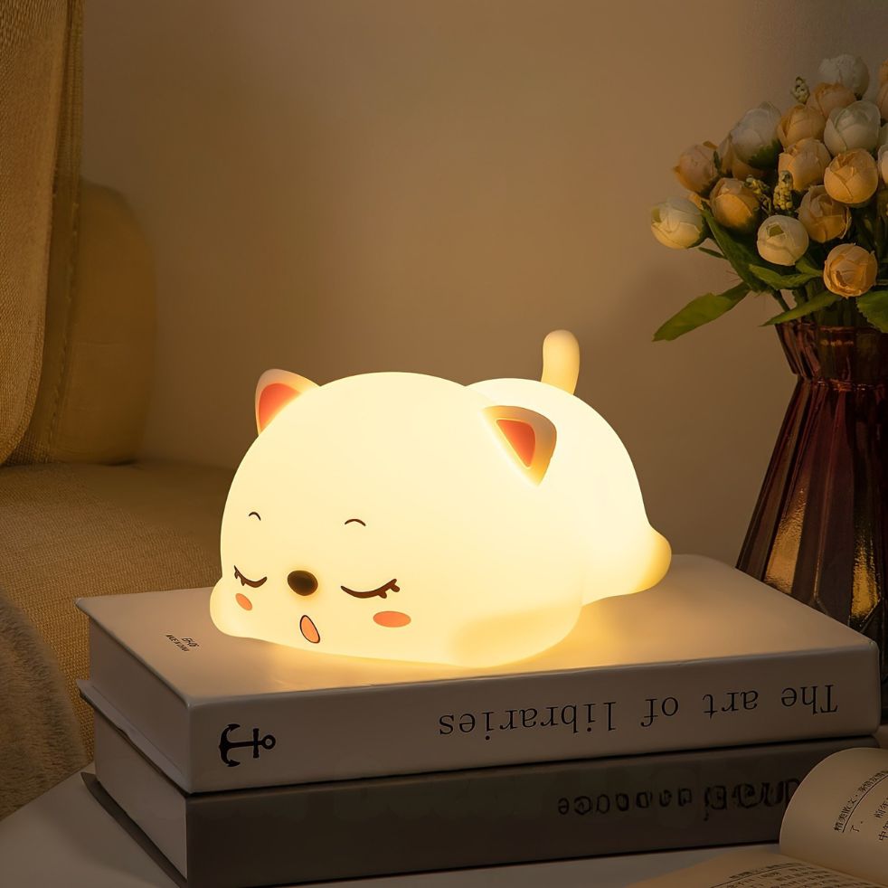 veilleuse bébé chat silicone usb portable nomade économique