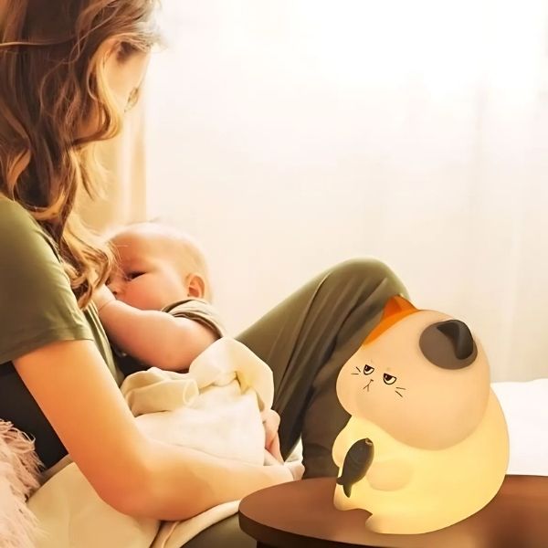 veilleuse bébé chat tamisée programmable maman allaitement nocturne
