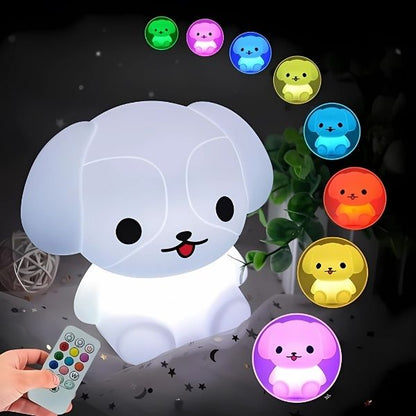 veilleuse bébé chien silicone mignonne sécuritaire portable multicolore