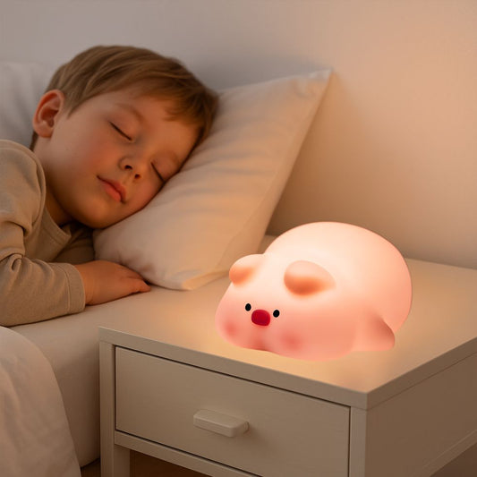 veilleuse bébé cochon silicone portable garçon sommeil paisible