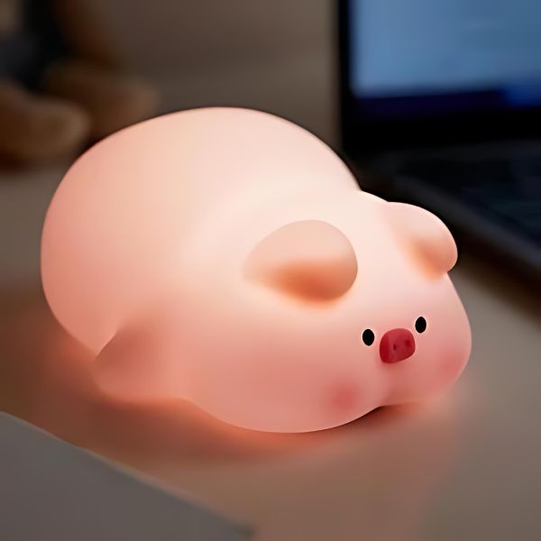 veilleuse bébé cochon usb réglable économique lumineux décoration