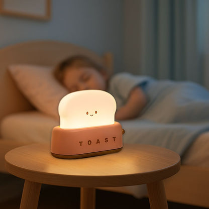 veilleuse bébé grille-pain portable rose fille endormie lit