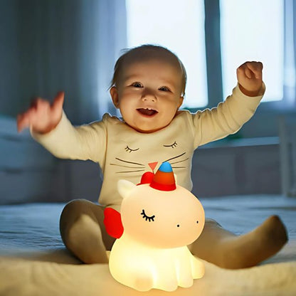 veilleuse bébé licorne silicone mignonne sécuritaire enfant joyeux
