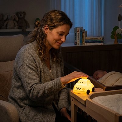 Veilleuse bebe maman souriante