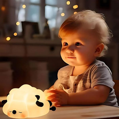 veilleuse bébé mouton silicone usb tactile garçon émerveillé