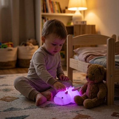 Veilleuse bébé multicolore violet