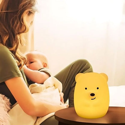 veilleuse bébé ours silicone lumineuse tamisée maman allaitement nocturne