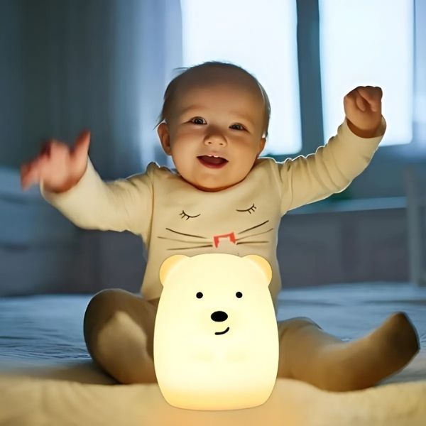 veilleuse bébé ours silicone nomade souple enfant heureux