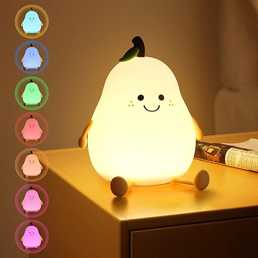 veilleuse bébé poire tamisée multicolore moderne sans bpa nomade