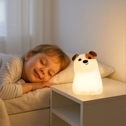 veilleuse chien silicone rechargeable nomade garçon endormi lit